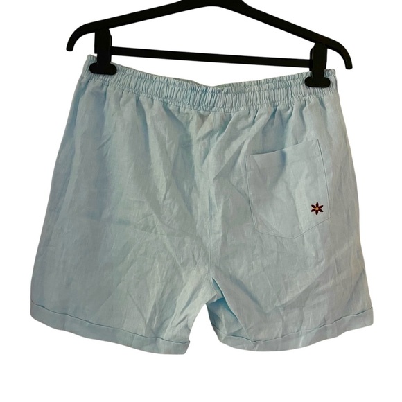 Fanm Mon Demir Drawstring Linen Shorts in Light Lagoon or Light Blue NWOT - Picture 8 of 11
